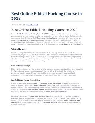 best online ethical hacking course in 2022