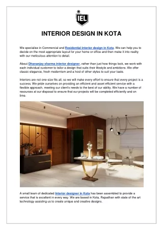 INTERIOR DESIGN IN KOTA