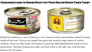 Considerations to Order Right Cat Food Online Down Town Tabby