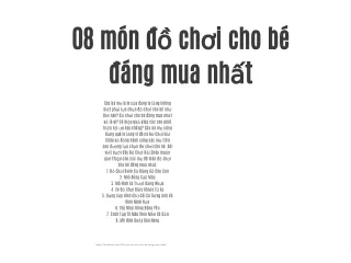 08 món đồ chơi cho bé đáng mua nhất