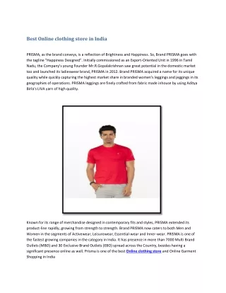 Best Online clothing store in India