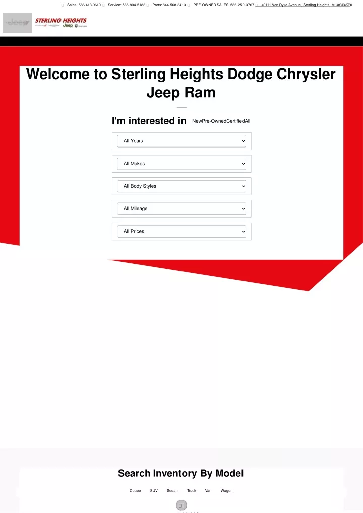 welcome to sterling heights dodge chrysler jeep ram