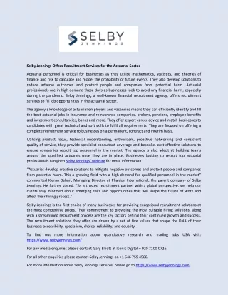 selby jennings offers recruitment services