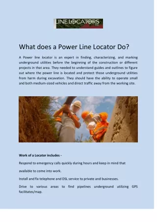 What does a Power Line Locator Do