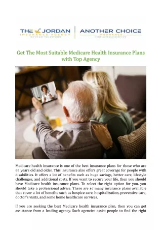 Get The Most Suitable Medicare Health Insurance Plans with Top Agency