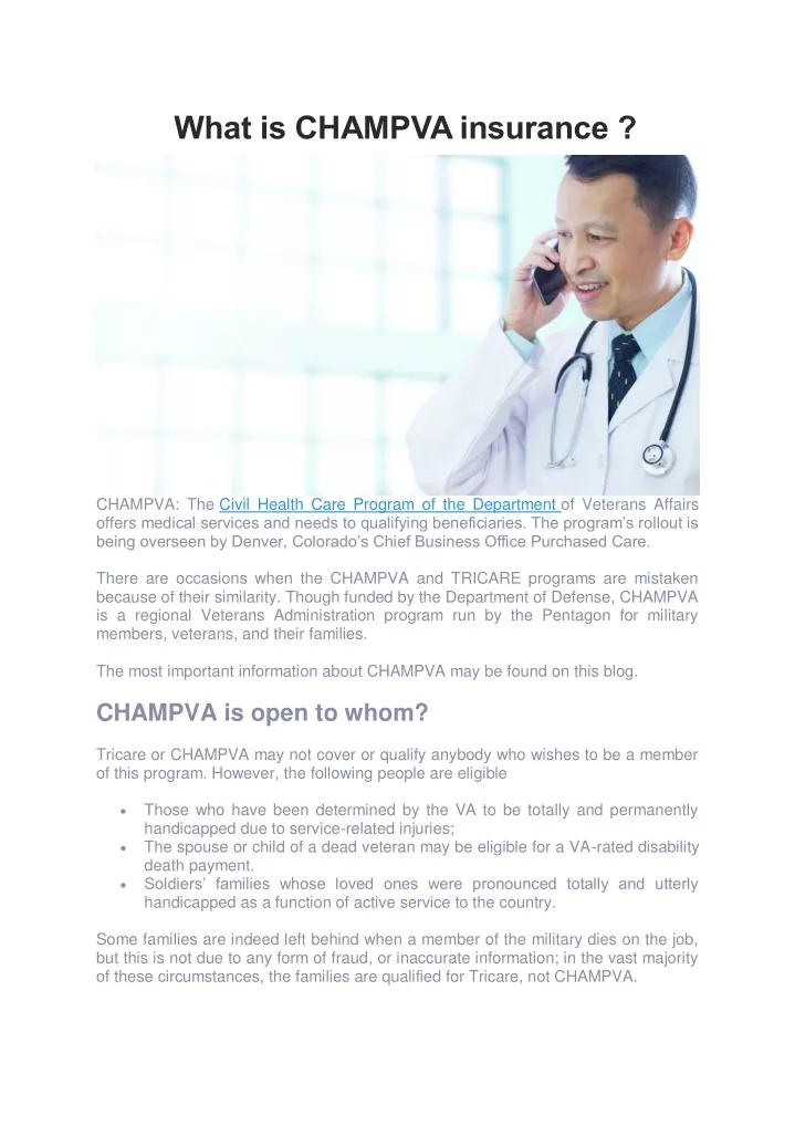 what is champva insurance