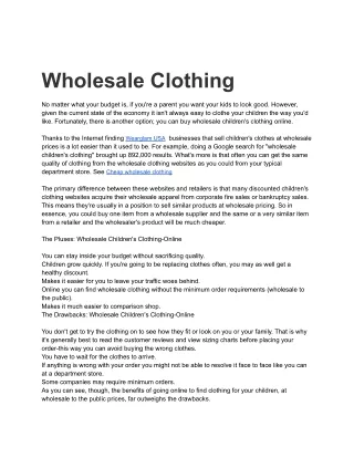 Wholesale Clothing