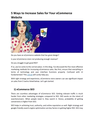 5 ways to increase sales for your ecommerce