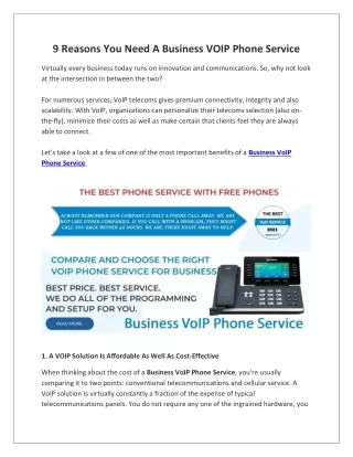 Business VOIP Phone Service