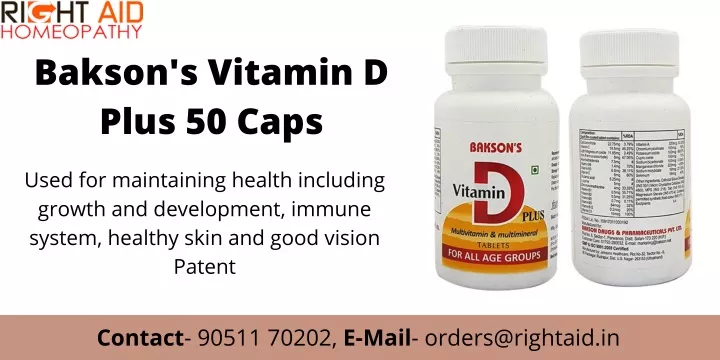 bakson s vitamin d plus 50 caps