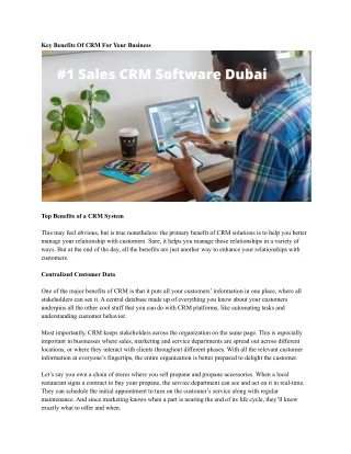 key benefits of crm for your business