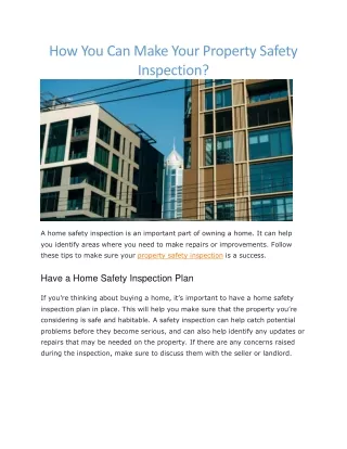 property safety inspection