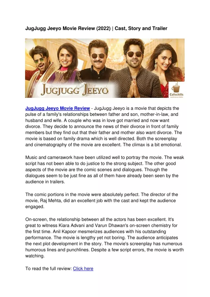 jugjugg jeeyo movie review 2022 cast story