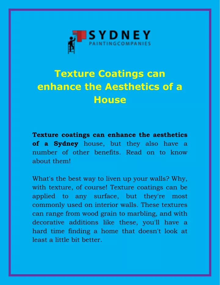 texture coatings can enhance the aesthetics