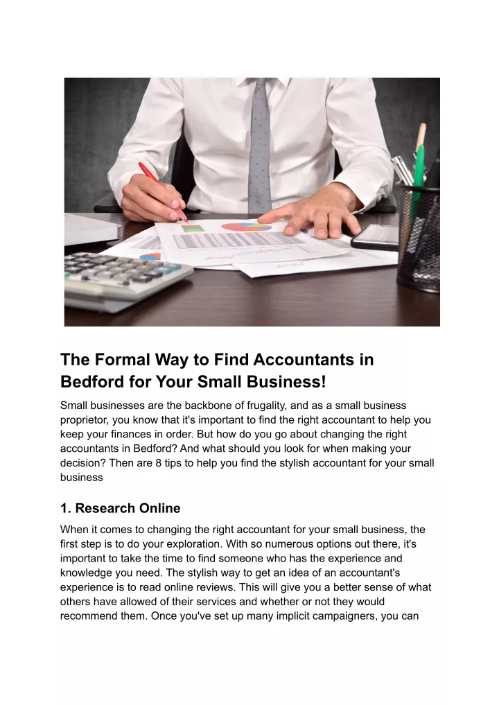 the formal way to find accountants in bedford