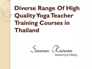 Yoga Teacher Training in Thailand