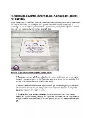 Personalized daughter jewelry boxes_ A unique gift idea for her birthday