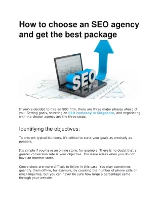 How to choose an SEO agency and get the best package