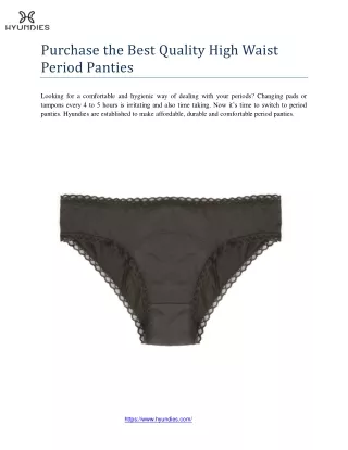 Purchase the Best Quality High Waist Period Panties