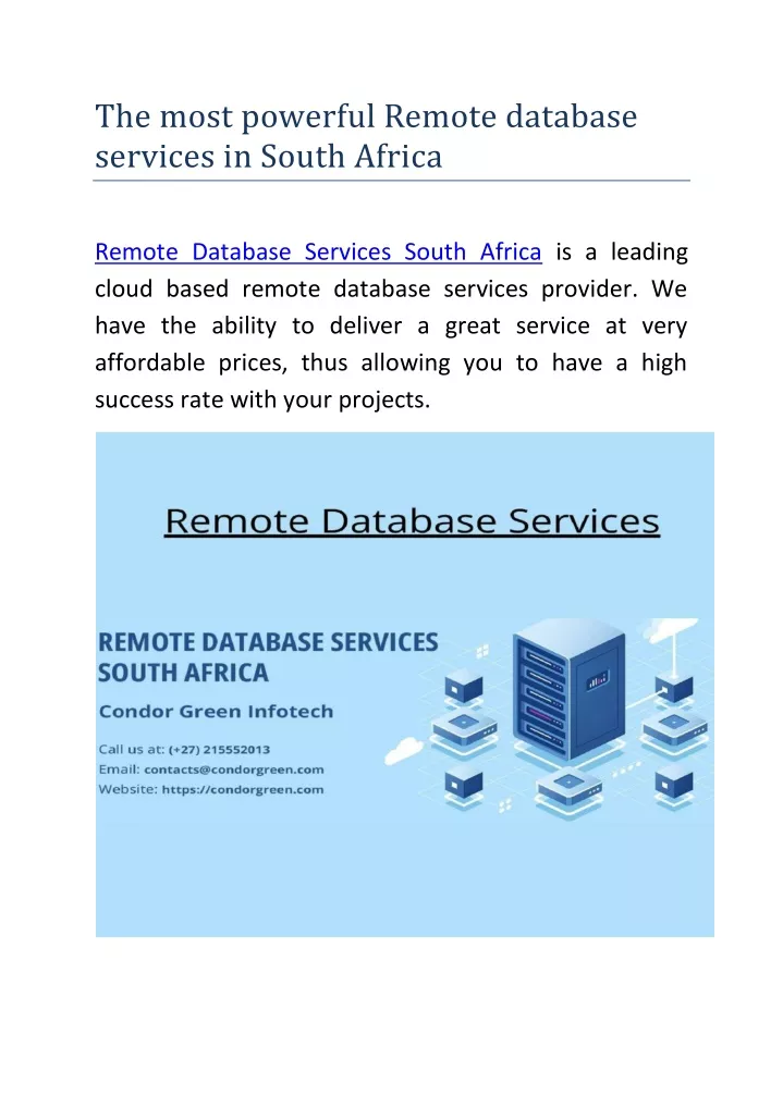 the most powerful remote database services