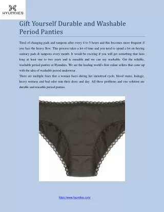 Gift Yourself Durable and Washable Period Panties