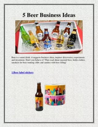 5 Beer Business Ideas