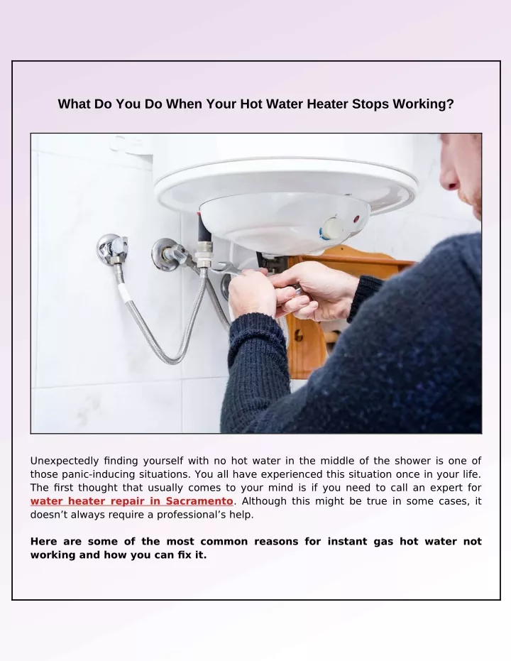 what do you do when your hot water heater stops