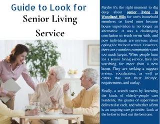 Selection Guide to Choose the Senior Living Care