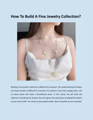 how to build a fine jewelry collection