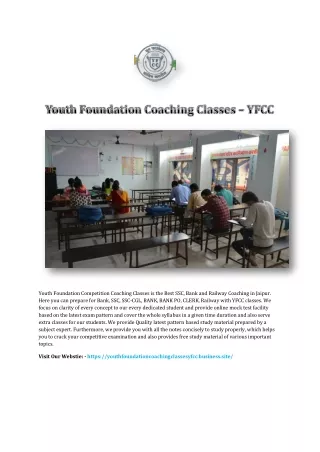 Youth Foundation Coaching Classes