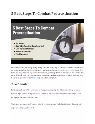 5 best steps to combat procrastination