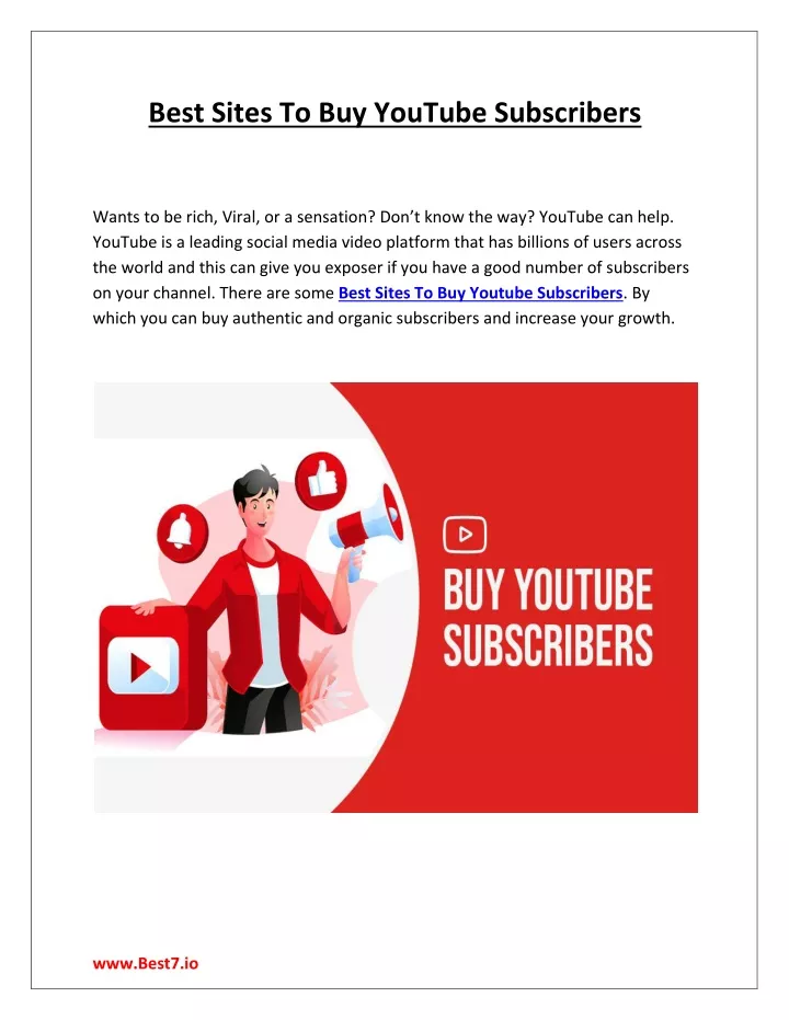 PPT - Best Sites To Buy YouTube Subscribers PowerPoint Presentation ...