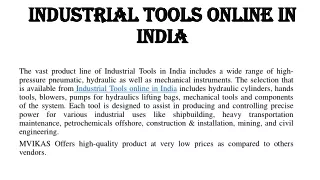 Industrial Tools Online in India