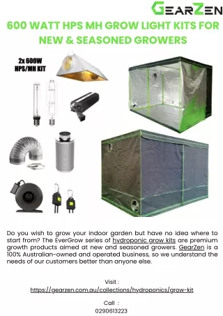 600 Watt HPS MH Grow Light Kits for New & Seasoned Growers