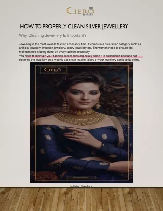 how to properly clean silver jewellery