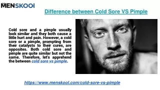 Difference between Cold Sore VS Pimple