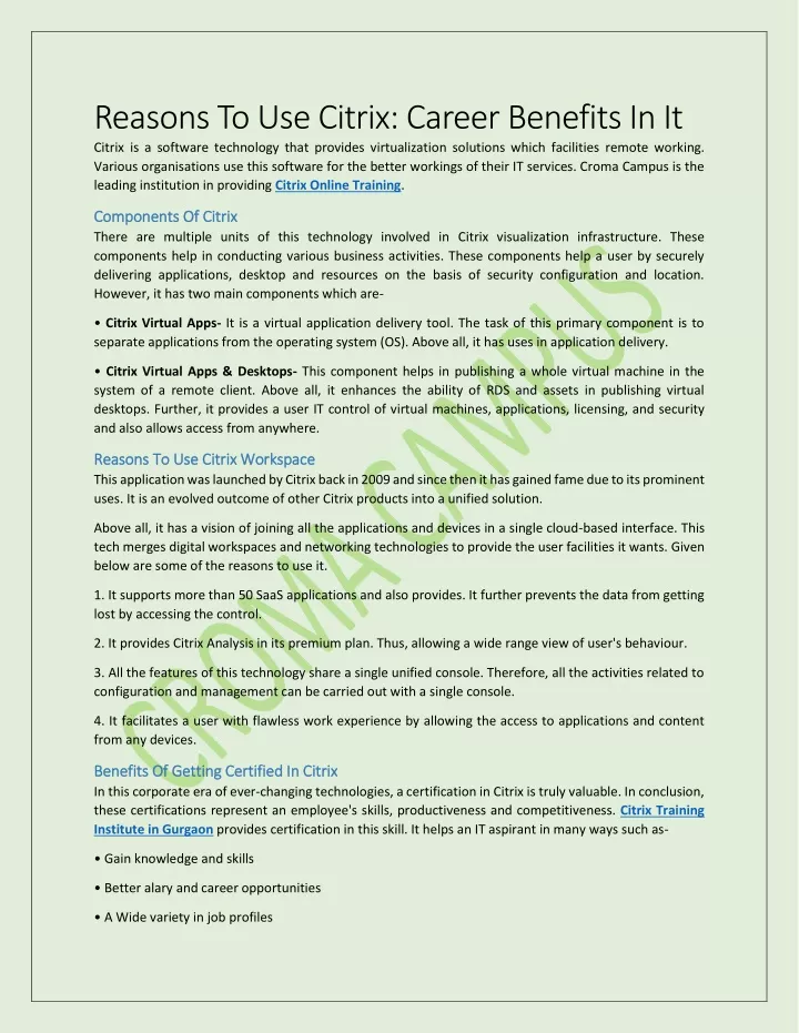 reasons to use citrix career benefits