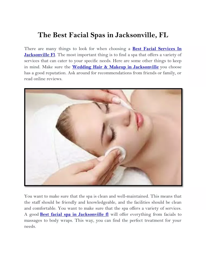 the best facial spas in jacksonville fl