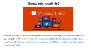 Setup microsoft 365