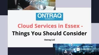 Cloud Services in Essex - Things You Should Consider