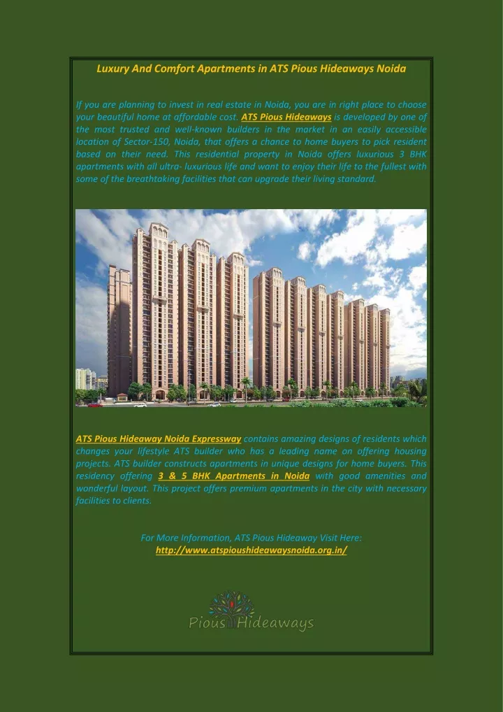 luxury and comfort apartments in ats pious