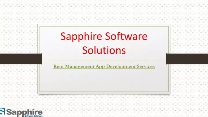 sapphire software solutions