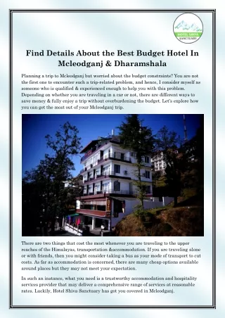Best Budget Hotels in Mcleodganj