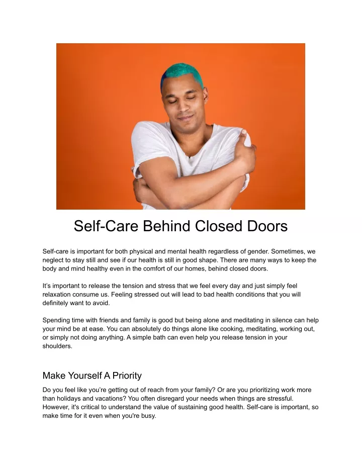 self care behind closed doors
