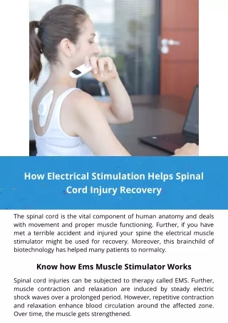 How Electrical Stimulation Helps Spinal Cord Injury Recovery