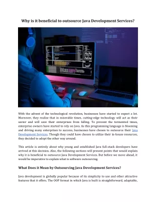 why is it beneficial to outsource java