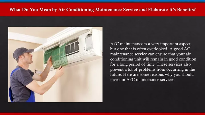 what do you mean by air conditioning maintenance