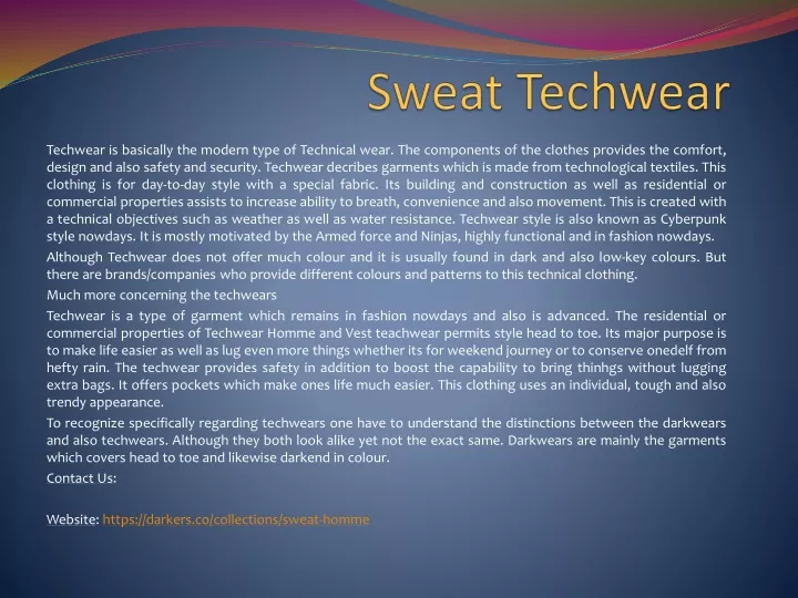 sweat techwear