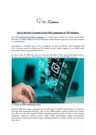 one of the best location based sms campaigns