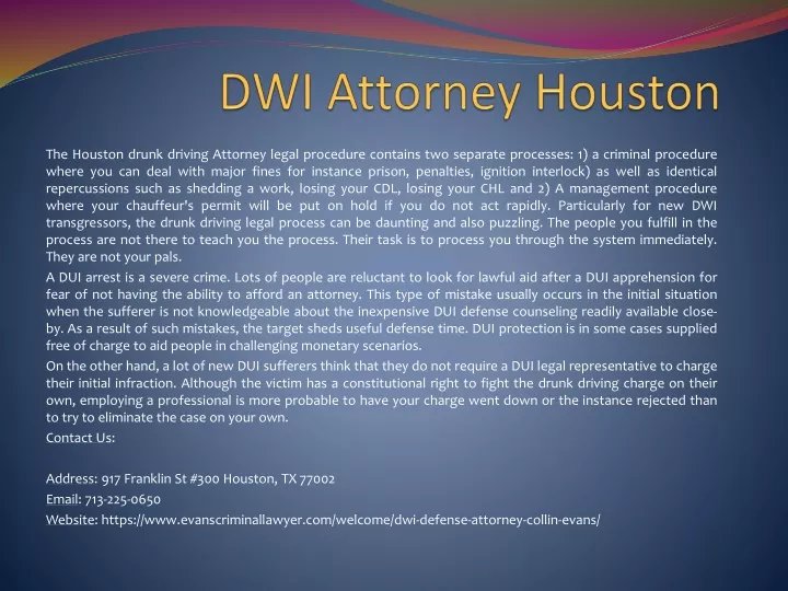 dwi attorney houston
